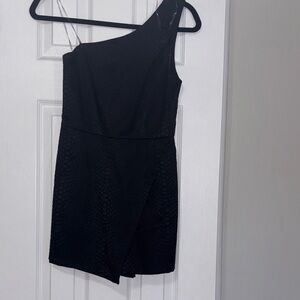 Elegant Black One-Shoulder Romper